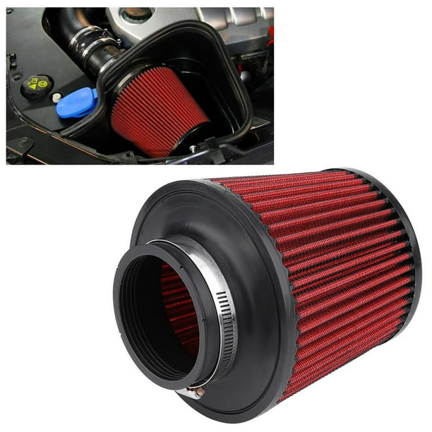 Filtros de aire de rendimiento automotriz, filtro de aire de cono redondo para modificación universal de coche de alto flujo de entrada de aire de entrada de aire (76 mm) Ecomeon no