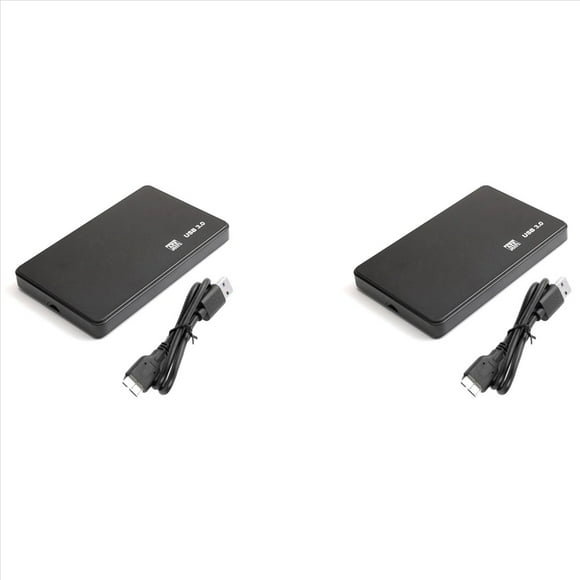 2X USB 3.0 HDD Enclosure 5Gbps 2.5Inch HDD Case SATA External Closure HDD Case Box for PC Hard Drive Case,2 x Hard Drive Enclosure 2 x USB Cable,Black