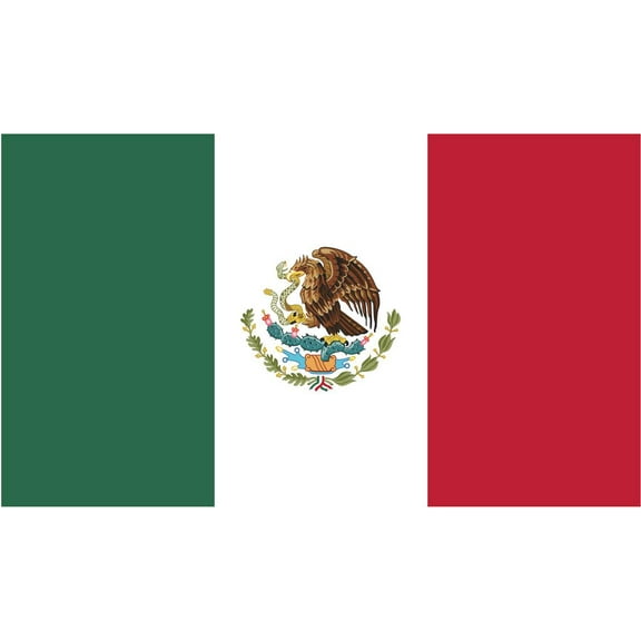2-Pack Mexico Flag Decal Sticker | 5-Inches By 3-Inches | Laminated Vinyl Decal | PDS483