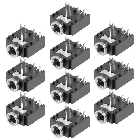 10Pcs PCB Mount 3.5mm 5 Pin Socket Stereo Jack Audio Video Connector PJ-3F07