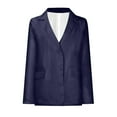 thumbnail image 4 of tklpehg Womens Blazers for Work Casual Lightweight Blazer Open Front Lapel Long Sleeve Work Office Blazer Jacket Overcoat Leisure Loose Solid Color Fall Coat Long Sleeve Outwear Navy XS, 4 of 6