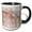 Black/White, variant on 3drose, Image of Large Copper Metallic Circles with Silver Circles, 11oz Two-tone Red Mug