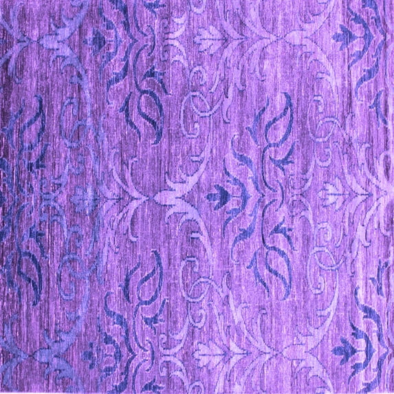 Ahgly Company Indoor Square Abstract Purple Contemporary Area Rugs, 6' Square