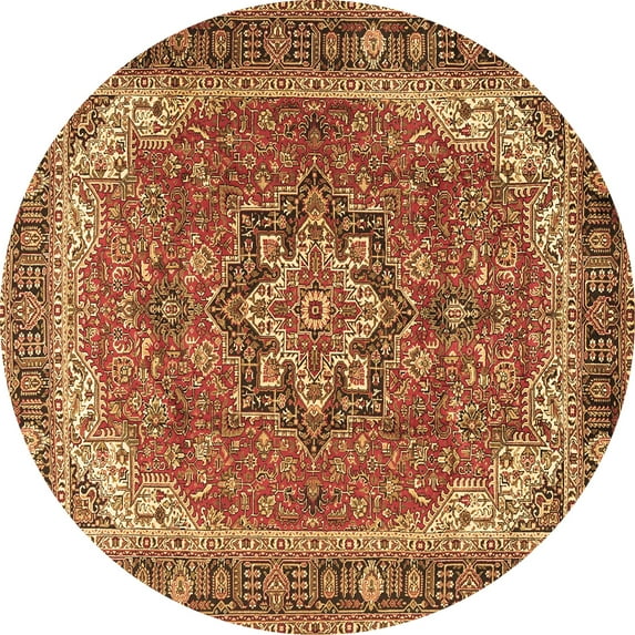 Ahgly Company Indoor Round Persian Brown Traditional Area Rugs, 3' Round