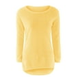 thumbnail image 2 of Vedolay Fall Tops for Women 2023 Oversized Sweater Long Sleeve Neck Loose Ribbed Tops,Yellow L, 2 of 4