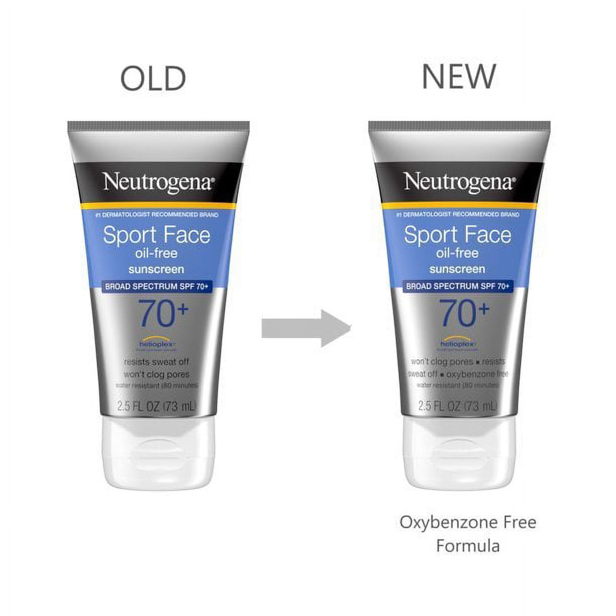 Neutrogena Sport Face Oil-Free Lotion Sunscreen Broad Spectrum SPF 70+, 2.5 Fl. Oz