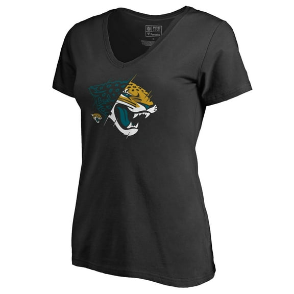 Women's Black Jacksonville Jaguars X-Ray Slim Fit V-Neck T-Shirt
