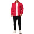 thumbnail image 2 of INSPIRE CHIC Men's Full Zip Stand Collar Polar Fleece Jacket Long Sleeve Red M, 2 of 5