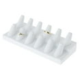 thumbnail image 2 of Drevy White Faux Leather 2-Tier Ring Finger Display, Twelve on Rectangular Base, 8.125" W x 3.25" D x 2.5" H (Pack of 6), 2 of 2