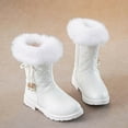 thumbnail image 2 of Mikilon Girls Winter Warm Snow Boots Size 4-10 Years Solid Color Plus Velvet and Thicken Princess Boots Comfortable Middle Tube Shoes, 2 of 8