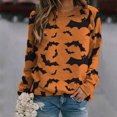 thumbnail image 2 of asdoklhq Womens Plus Size Tops Clearance,Women's Halloween Print Long-sleeved Sweatshirt Casual Blouse Pullover, 2 of 3