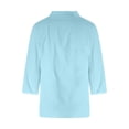 thumbnail image 4 of Short Sleeve Shirts For Women Linen Blend Button Down Shirt Casual Long Sleeve Blouse Collar Tunics Trendy Clothing, 4 of 5