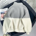 thumbnail image 4 of Hoodies for Women Thick Long Sleeve Color Block Full Zip Up Hooded Sweatshirt Loose Casual Fall Winter Warm Jackets, 4 of 5