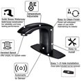 thumbnail image 2 of BWE Oil Rubbed Bronze Touchless Bathroom Faucet Automatic Sensor Hole Cover Plate Hands Free Bathroom Sink Water Tap with Control Box and Temperature Mixer Vanity Faucet Commercial, 2 of 9