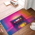 thumbnail image 4 of Fuzoiu Neon Cassette Tape Print Door Mat Outdoor Indoor Welcome Mats, Front Doormat,Flannel Non Slip Durable Entrance Rugs for Front Door, Inside Outside Entry, Porch, Resist Dirt,16x24in, 4 of 7