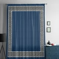 thumbnail image 5 of Navy Blue Semi Sheer Curtains Drapes for Living Room,Bedroom,French Doors Window 45 Inches Long,Black Modern Geometric Abstract Art Aesthetics Rod Pocket Chiffon Curtain Drapery Voile Drape Panel, 5 of 6