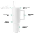 thumbnail image 3 of Tumbler with Handle lid and Straw 1200ML Cup Quencher h2.0 Flowstate Stainless Steel Vacuum Insulated Reusable Sipper Bottle for Water, Iced Tea or Coffee for Travel Mug, 3 of 8