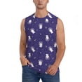 thumbnail image 3 of Uemuo Astronaut Rabbit Pattern Men's Sleeveless T-Shirt,Muscle Athletic Tank Top, Moisture-wicking Quick-dry Breathable Classic Tee Top for Gym Run Outdoor Sports-X-Large, 3 of 8