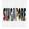 thumbnail image 2 of Ambesonne Singapore Shower Curtain, City Skyline in Lettering, 69"Wx70"L, Multicolor, 2 of 4