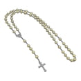 thumbnail image 1 of Catholic Imitation Pearl Beads Rosary Necklace Medal Cross Pendant Religious SXQ, 1 of 5