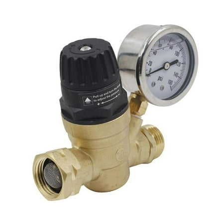 Water Pressure Regulator, RV Water Regulator, for Camper, with Gauge ...