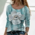 thumbnail image 2 of Moda mujer manga larga cuello redondo blusa estampada otoño casual pulóver tops Fridja  fjkfkj462, 2 of 4