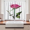 thumbnail image 2 of Ambesonne Vintage Rose Kitchen Curtains, Single Flower Branch, 55"x45", Fern Green Pastel Pink, 2 of 3