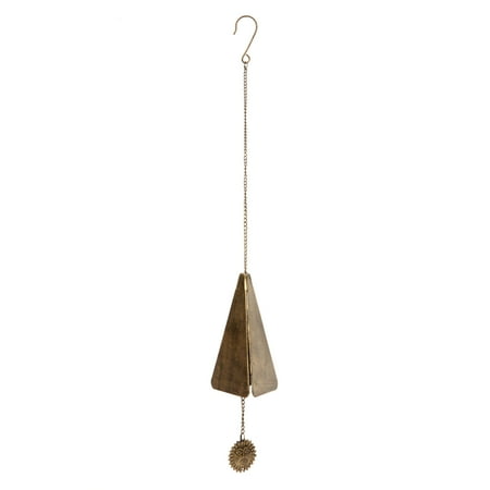 Hosley's Antique Gold Finish Triangle Wind Chime, Large 9.75
