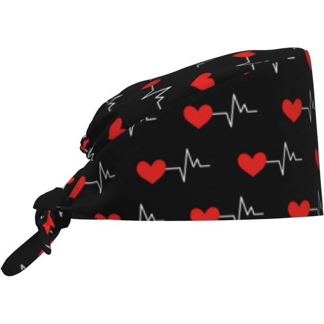 Working Cap Scrub Cap with Sweatband Adjustable Unisex Women Tie Back Hat Nurse Surgical Caps
