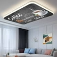 thumbnail image 3 of Ceiling Light Cover for Classroom, White Coffee Quotes Magnetic Fluorescent Light Covers Filter for School,Office, 2X4&nbsp; FT, Pack of 4, Coffee Cup Beans Lettering, 3 of 8