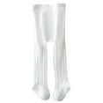 thumbnail image 1 of Bwiyojiz Tailles de Mode S-M Collants en Coton pour Enfants, Bas à Nœud Peigné, Blanc, 1 of 3