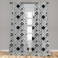 thumbnail image 5 of Ambesonne Black White Curtains, Big Little Squares, Pair of 28"x84", Black White, 5 of 5