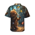 thumbnail image 3 of Daiia Cute Butterfly Bear Hawaiian Shirt for Men Gentle Cotton Regular Short Sleeve Casual-3X-Large, 3 of 9