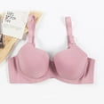 thumbnail image 2 of Olyvenn Women's Bras Full-Coverage Wirefree Comfort Minimizer Brassiere Lightly Lined Smoothing Bra Plus Size Bras Pink 100D/44, 2 of 3