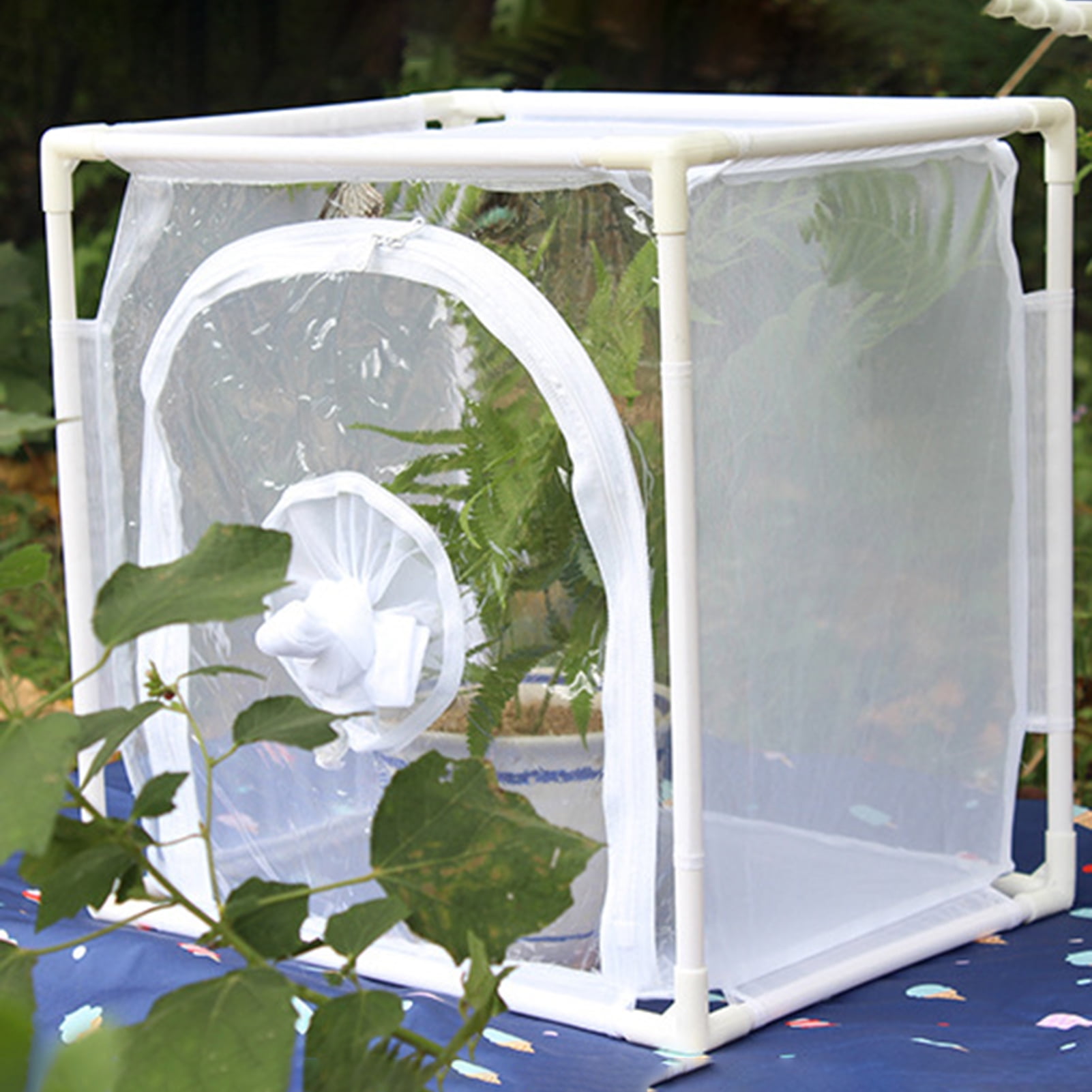 AYYUFE Mesh Cage Wear Resistant Collapsible PVC Plant Small Animal Observation Net Cage for Outdoor