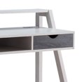 thumbnail image 3 of Benjara BM273007 36 Inch Ethan 1 Drawer Desk with Raised Shelf and Angled Frame, Oak White, 3 of 5