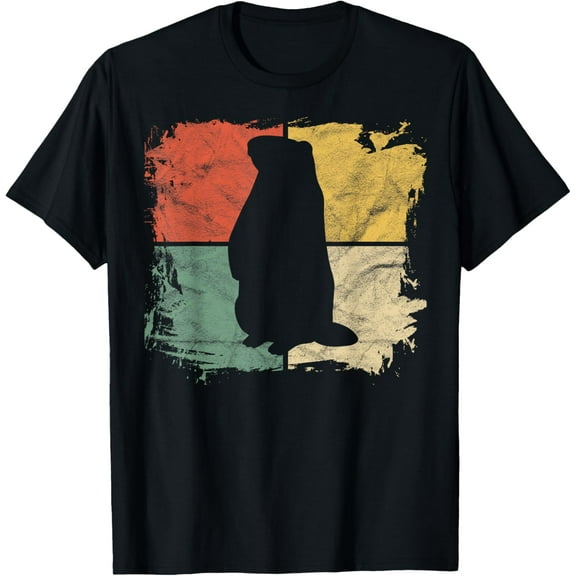 Playful Comfort Tee - Retro Square Ground Hog Silhouette Gift Happy Groundhog Day T-Shirt