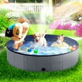 thumbnail image 2 of Niubya 97 x 16'' Foldable Dog Swimming Pool, Portable Bath Tub for Pets Indoor and Outdoor(Gray), 2 of 7
