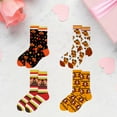 thumbnail image 5 of Thanksgiving Socks for Women Men Colorful Fall Designs Pumpkins Turkeys Leaf Pattern Cotton Middle Tube Socks Hosiery, 5 of 8