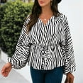 thumbnail image 6 of Womens Fall Tunic Tops Henley V Neck Lantern Long Sleeve Blouses Trendy Printed Button Drawstring Tshirts for Leggings, 6 of 7