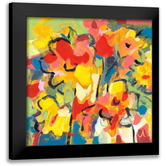 Athas, Vas 12x12 Black Modern Framed Museum Art Print Titled - Saturated Florals