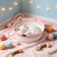 thumbnail image 6 of Yhmxh Cat Bed Basket with Knotted Toy Ball, Breathable Cotton Rope Kitten Sleeping Nest, Washable Cat Cave Bed, Durable Cozy Pet Sleeping Cradle for Indoor Cats Small Kittens Rest Playing Home Decor, 6 of 6