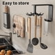 thumbnail image 4 of Organizador de utensilios de cocina de pared giratorio de 360° - Estante de acero inoxidable con 10 ganchos para ollas, sartenes, cucharas, guantes, cepillos, 4 of 6