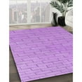 thumbnail image 3 of Ahgly Company Machine Washable Indoor Round Transitional Violet Purple Area Rugs, 4' Round, 3 of 7