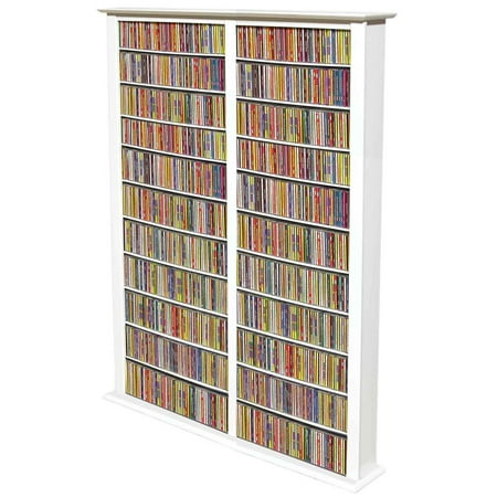 Venture Horizon Double 76″ Tall CD DVD Wall Media Storage Rack-White Venture Horizon Double 76″ Tall CD DVD Wall Media Storage Rack-White