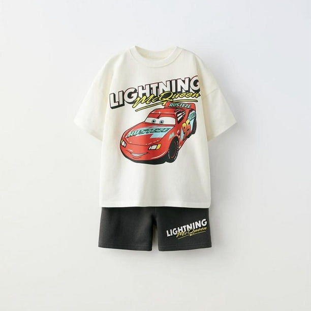 Camiseta con estampado blanco + pantalones cortos de Disney, chándal de nuevo diseño, camisetas finas para niños de 1 a 6 años, pantalones cortos sueltos, ropa de verano