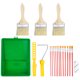 thumbnail image 1 of 19uds Pintura Rodillo Kit, Pintura Suministros Herramientas, 8" Pl?stico Bandeja, 4" Pintura Rodillo, Marco, Pintura Agitar Palo, 3" Grosor Qu?mica Fibra Pintura Cepillos Unique Bargains kits de herramientas de pintura, 1 of 9