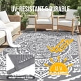 thumbnail image 3 of 9'x12' Outdoor Rugs, Yamaziot Large Patio Rug Reversible Mats Waterproof RV Rug Camping Rugs Plastic Rug Outdoor Area Rug for Patios, Porch, Balcony, Beach, Gray, 3 of 7