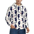 thumbnail image 2 of Naloa Seahorses and Hearts Men's Casual Hooded Collar Drawstring Hoodies Pullover Sweatshirts Casual Long Sleeve Shirts-4X-Large, 2 of 7