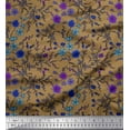 thumbnail image 1 of Soimoi Polyester Crepe Fabric Leaves & Floral Artistic Decor Fabric Printed Yard 52 Inch Wide, 1 of 3
